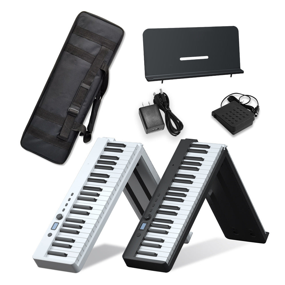 A portable folding electronic piano with 88 keys