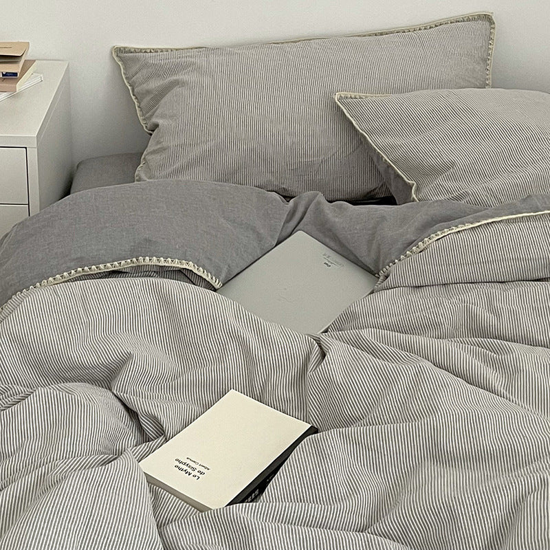 Ins cotton quilt cover single dormitory 1.5m quilt cover 100 cotton washed cotton 200x230 double sheets 2.0kg - Mixbatch