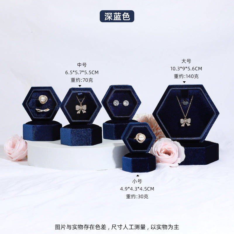 A Velvet hexagonal jewelry box