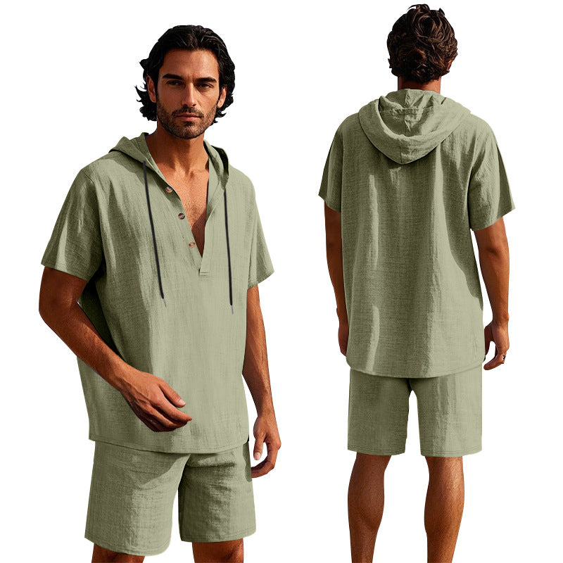 A Hooded Short Sleeve Suit