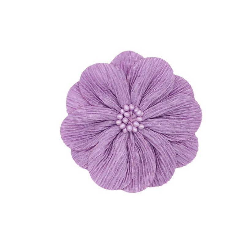 A new handmade pleated fabric flower bark pattern flower core head flower headband accessories shoes and hats flower clothing accessories 8CM - Mixbatch
