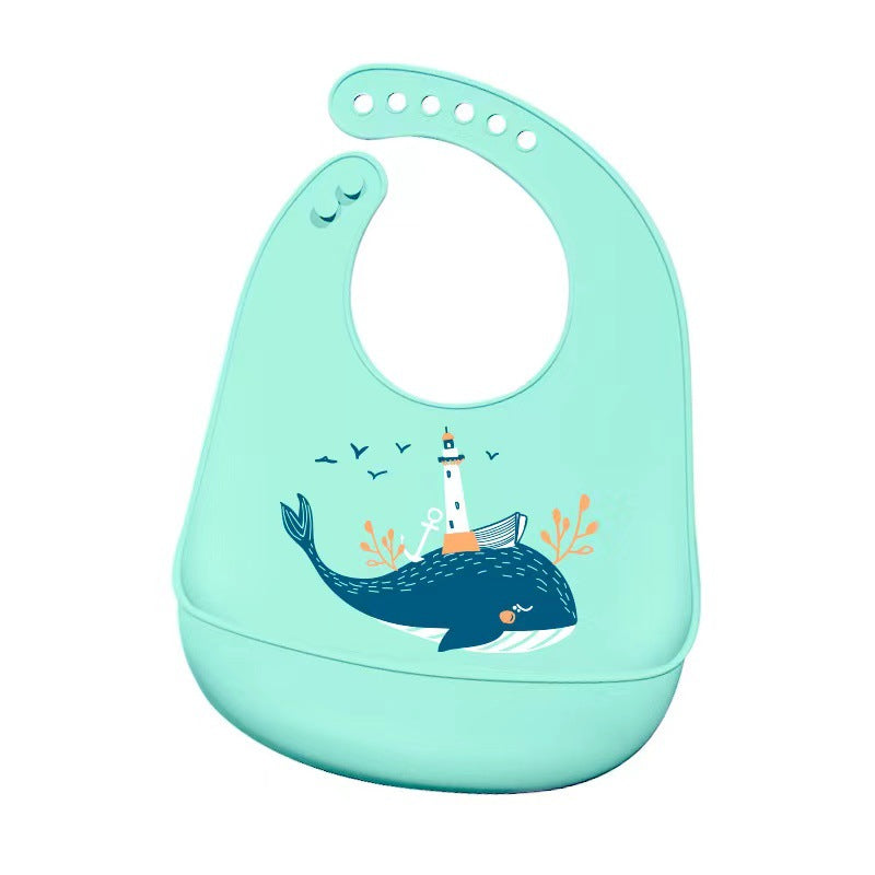 Baby silicone bibs, baby eating bibs, waterproof rice pockets,saliva napkins 0.08kg - Mixbatch
