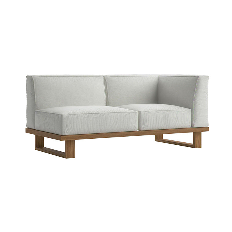 A teak outdoor sofa combination villa courtyard furniture Nordic style high-end garden hotel terrace solid wood sofa chair - Mixbatch