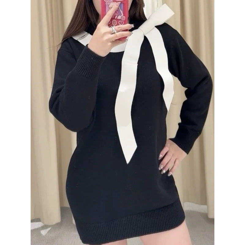 A bow sweater dress