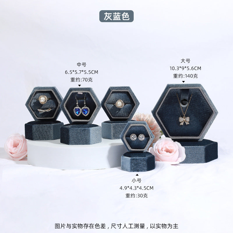 A Velvet hexagonal jewelry box