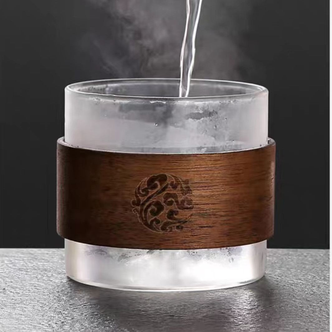 A glass cup