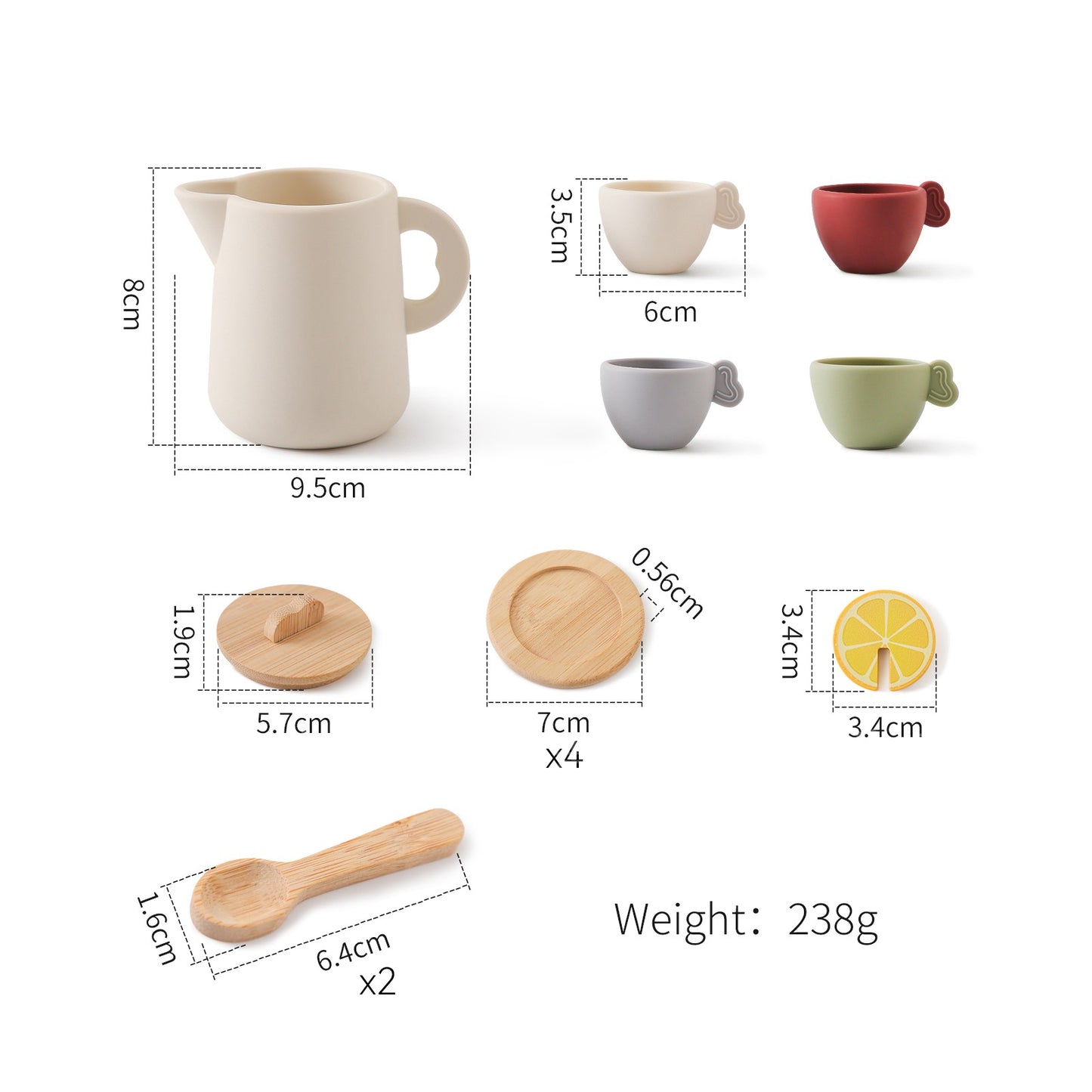 A children's play house toy silicone afternoon tea set baby role play can bite boiled silicone toy