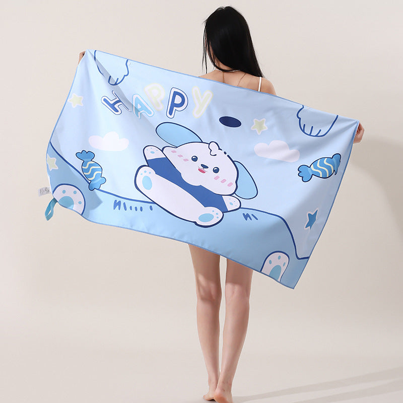 A microfiber double-sided velvet beach towel