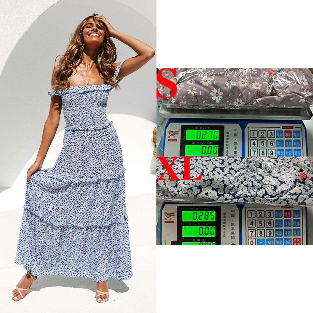 A new small floral print fresh and sweet chest wrap dress -1392