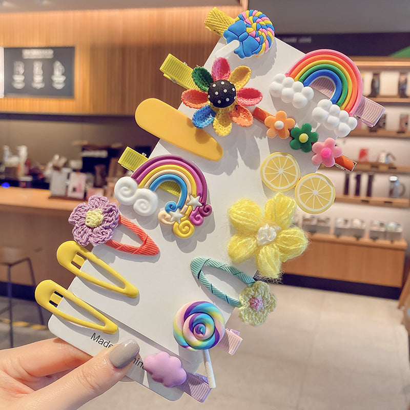 A children's hairpin stall set wholesale summer little girl hairpin cute girl broken hairpin headdress