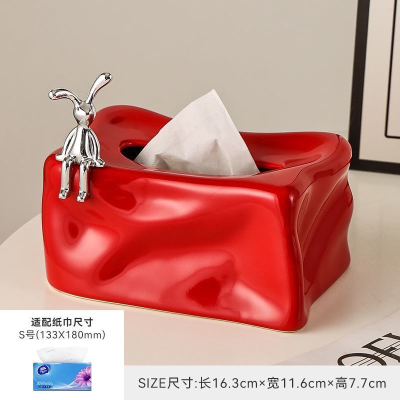 A ceramic tissue box decorative ornament