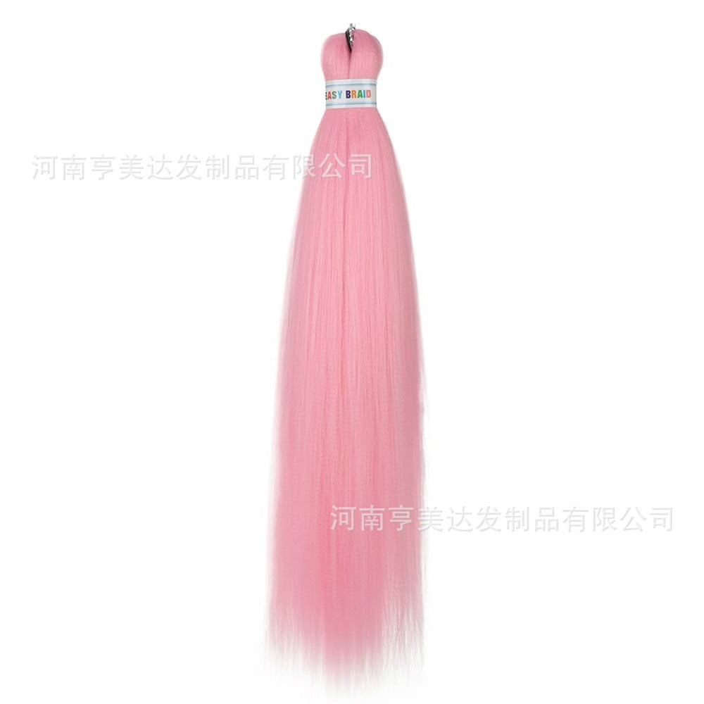 A EZ Color 26inch Women Chemical Fiber Long Straight Hair Large Easy Braided Hair Low Temperature Silk Long Straight Hair Wig - Mixbatch