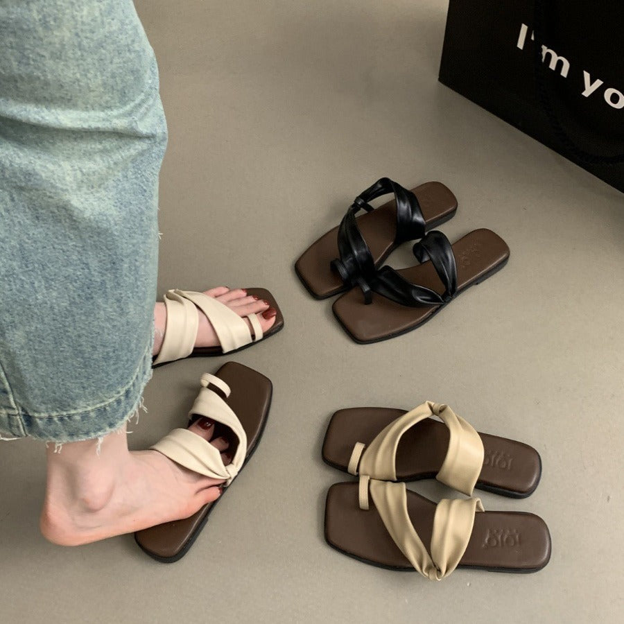 A slippers lady seaside beach soft flat bottom