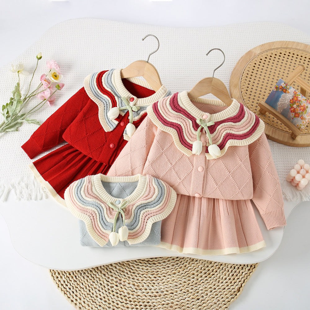 A sweater skirt set