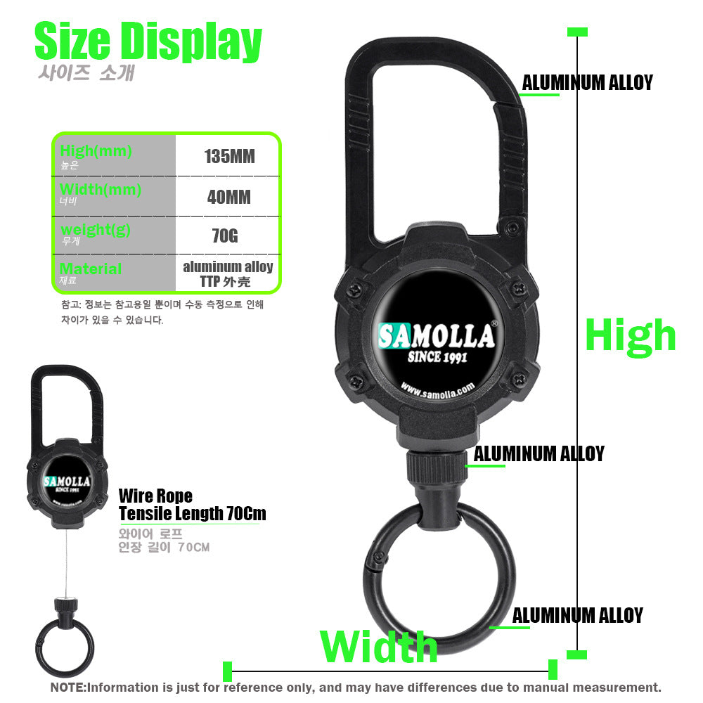 A Durable Zinc Alloy Magnetic Key Holder – Anti-lost Retractable Design