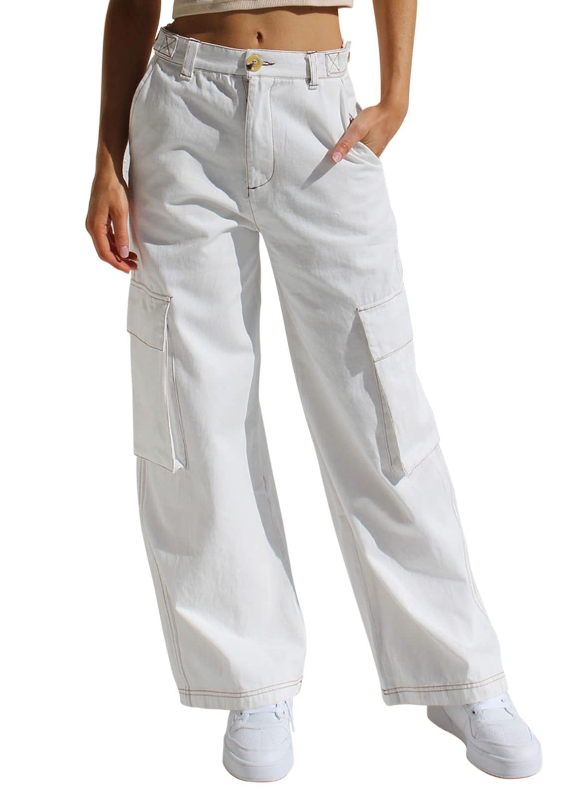 A foreign trade cross-border supply multi-pocket tooling jeans women
