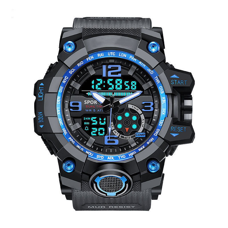 A big mud king with the same life waterproof electronic watch men's students teen trend wolf warrior outdoor sports watch