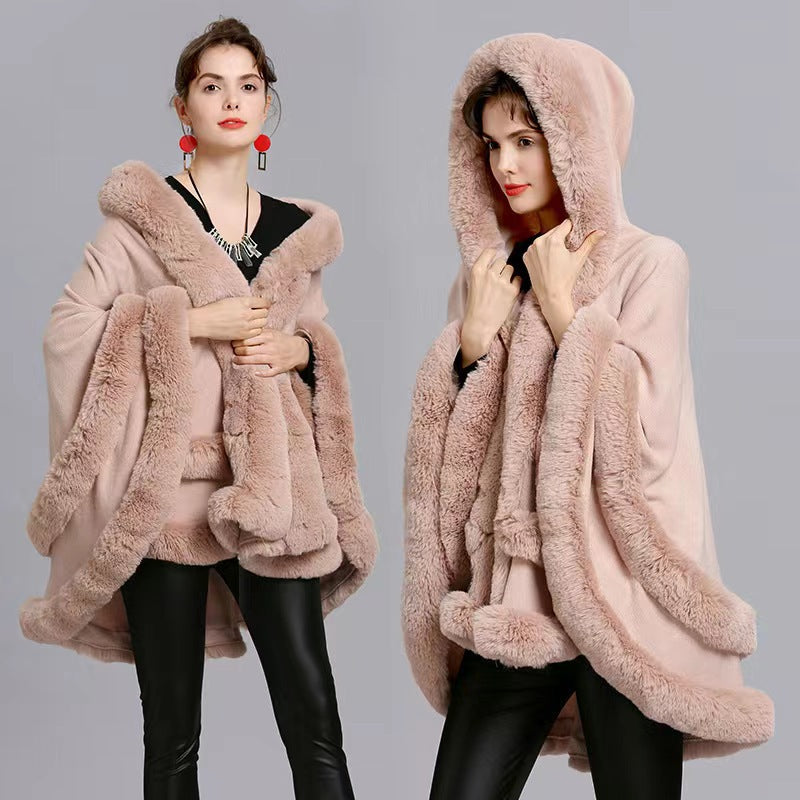 A new loose fur collar shawl