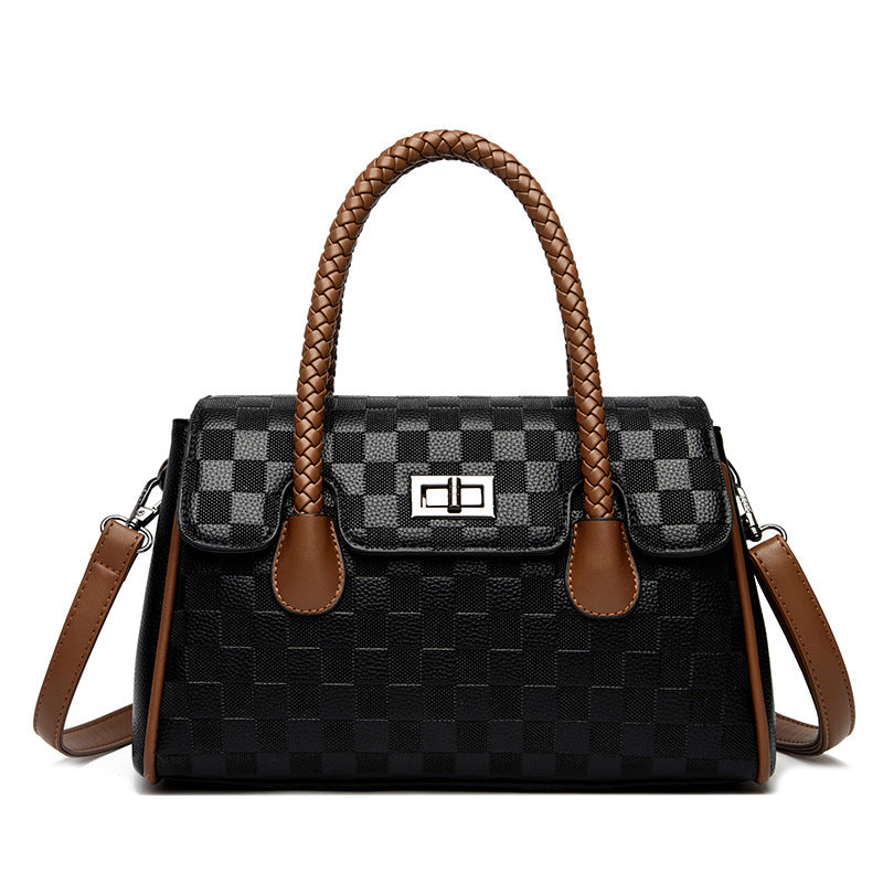 A messenger handbag