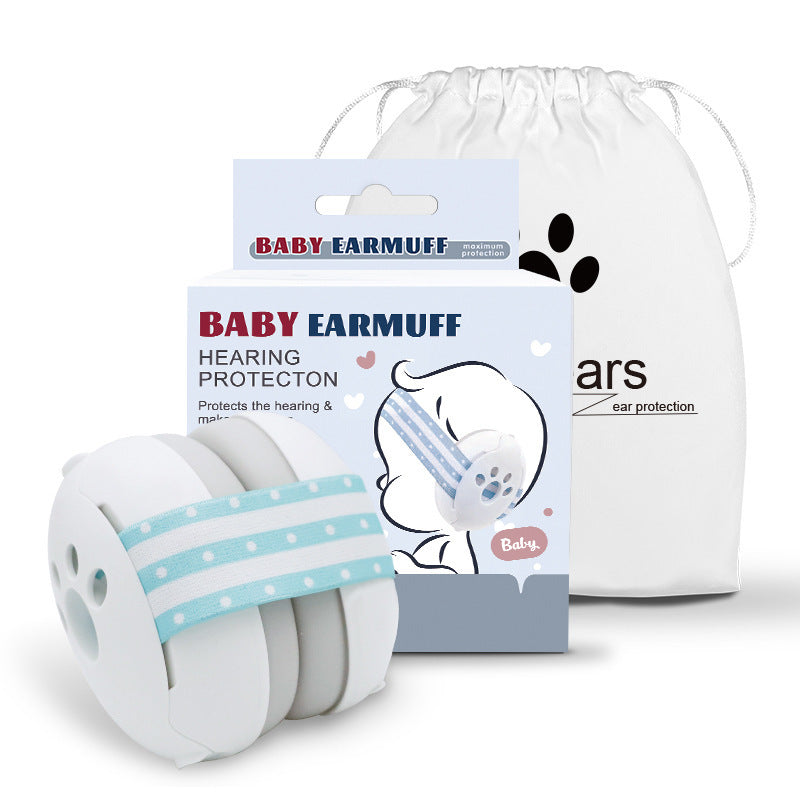 A Baby protection Anti-noise earmuffs Children's sleep soundproof earphones Children's protective earmuffs Head wearing webbing model