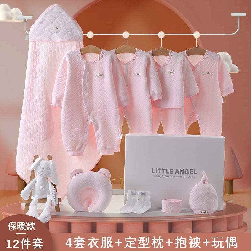 A2 Spring and Autumn Hot Sale New Baby Gift Box Breathable Soft Thin Newborn Baby Clothes onesie Romper Set - Mixbatch