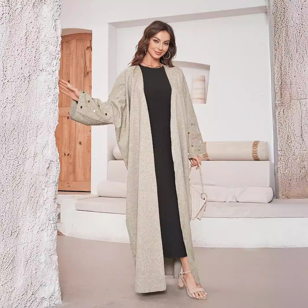 Embroidered Middle Eastern Muslim Cardigan Robe Embroidered Dress Women's Clothing - Mixbatch