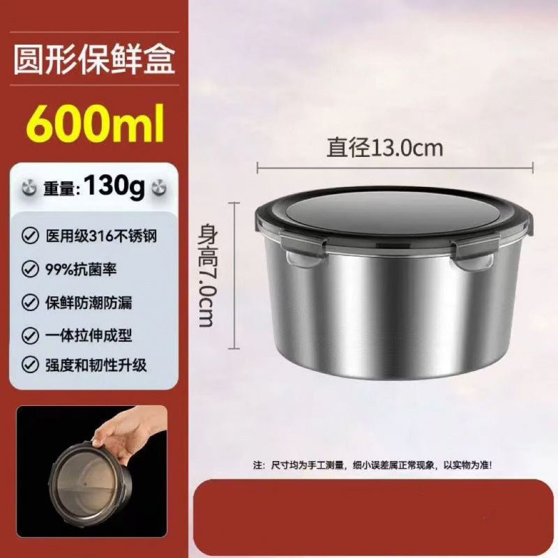 A 316 stainless steel airtight food storage container