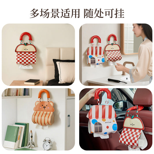 كيس مناديل ورقية كرتوني مثبت على الحائط