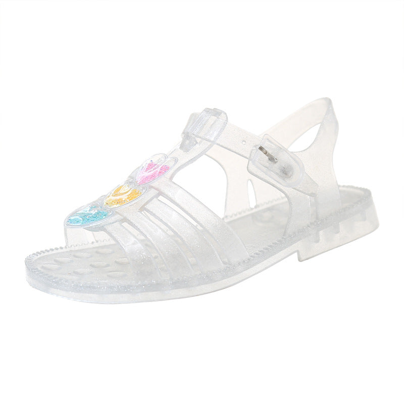 A girl open toe crystal shoes baby foreign style princess shoes - Mixbatch