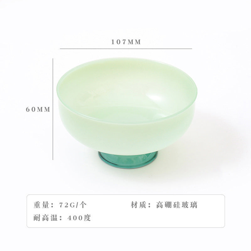 A Household heat-resistant transparent glass bowl, baked egg-beating instant noodle salad bowl, thickened large-capacity Japanese noodle poon soup bowl