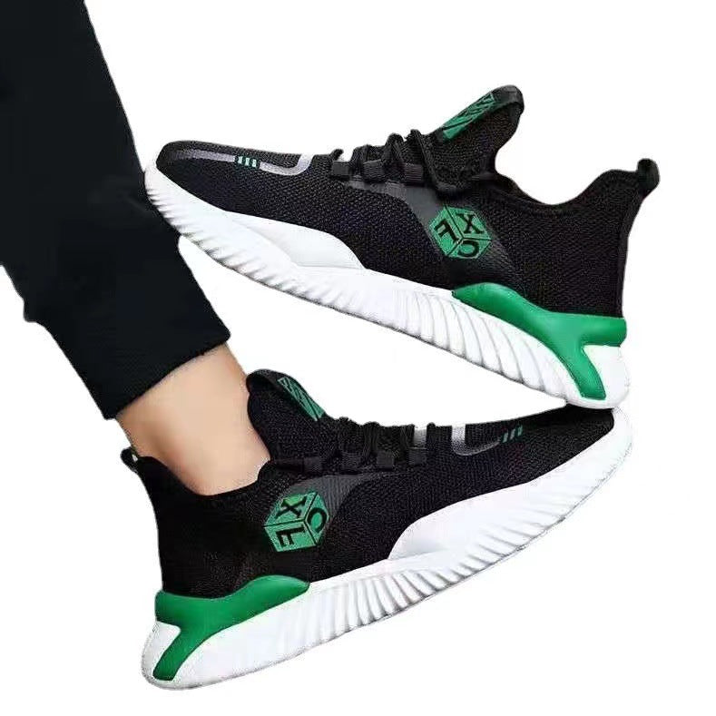 A one-piece hair delivery factory direct sales men's Korean version comfortable casual cloth shoes mesh breathable sports shoes student runway shoes - Mixbatch