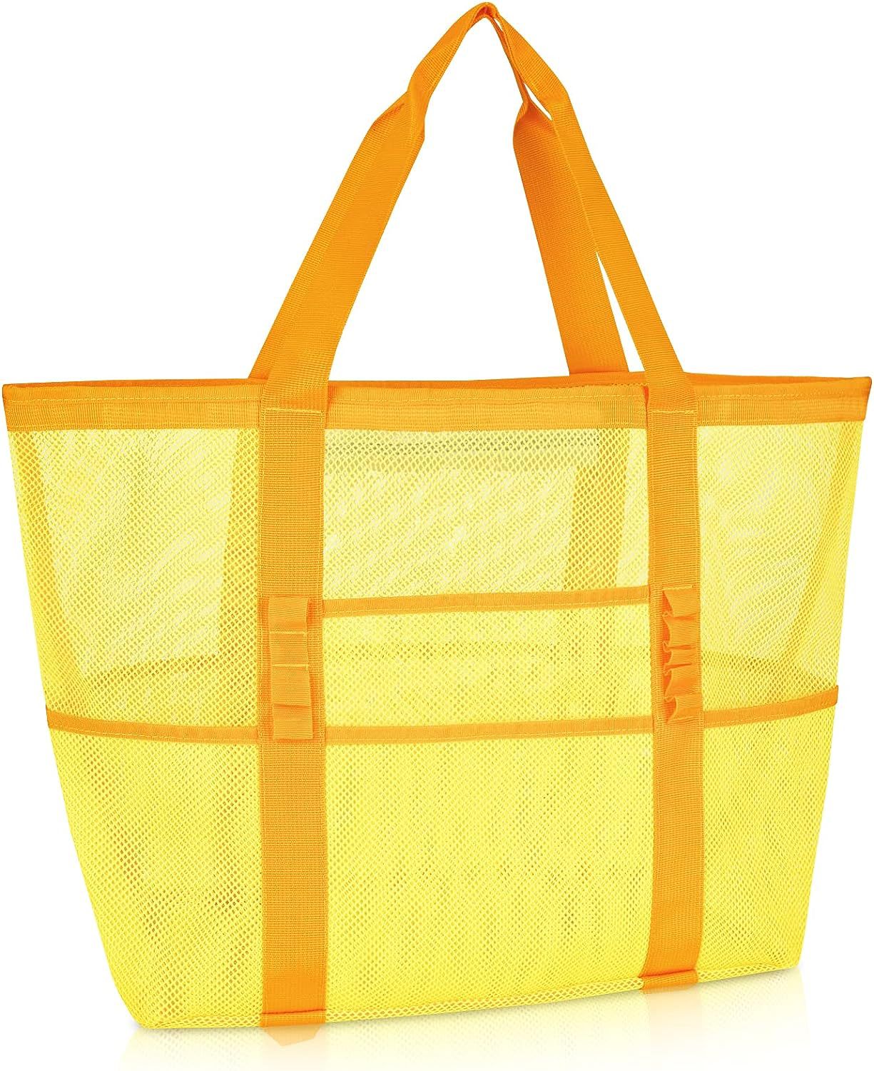 A mesh eye bag mesh portable beach bag large capacity toy storage bag bathroom wash swimming bag