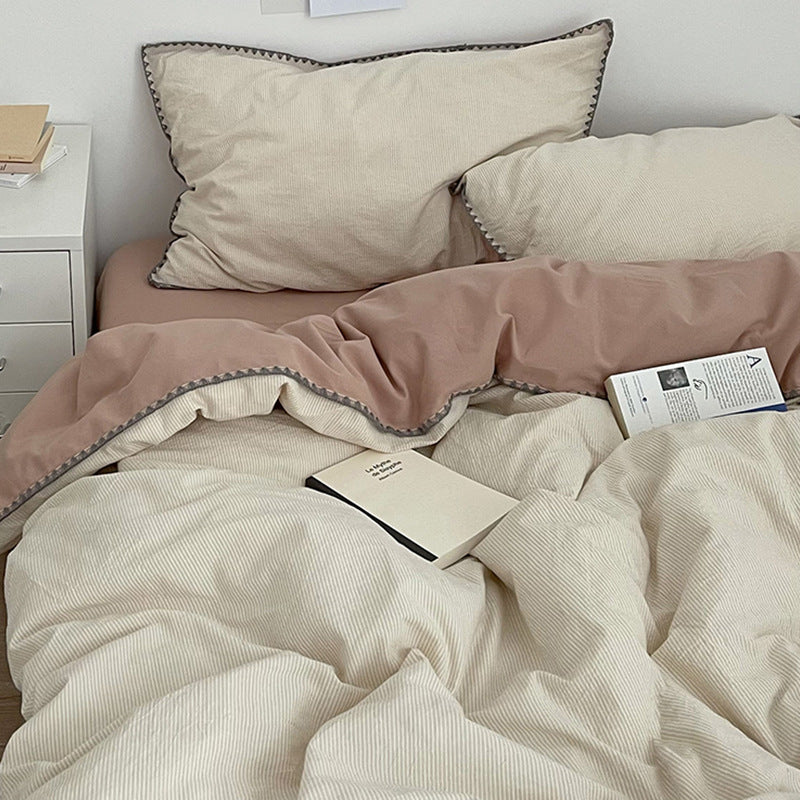 Ins cotton quilt cover single dormitory 1.5m quilt cover 100 cotton washed cotton 200x230 double sheets 2.0kg - Mixbatch