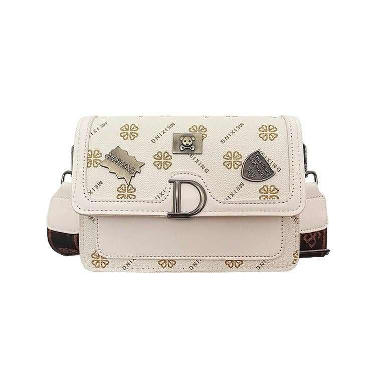 A printed handbag
