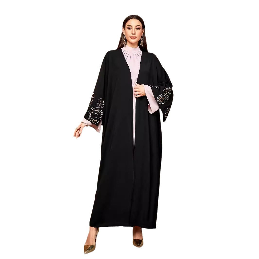 Cross-border women's clothing new Middle East Muslim fashion cardigan Dubai Arab robe bat sleeve elegant dress - Mixbatch