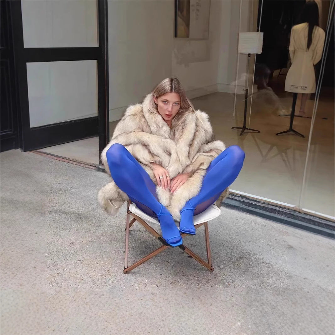 A faux fur coat