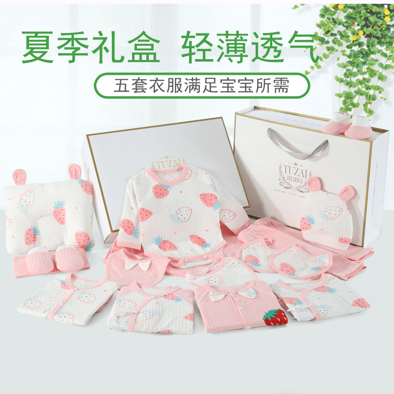 A-1 Newborn spring and summer gift box Baby thin clothes Newborn full moon baby set Birth products Daquan set - Mixbatch