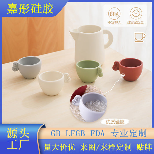 A children's play house toy silicone afternoon tea set baby role play can bite boiled silicone toy