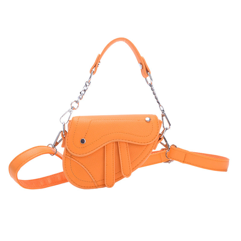 A Korean version of foreign style small fragrant style girl handbag fashionable new boys and girls saddle bag mini baby shoulder bag