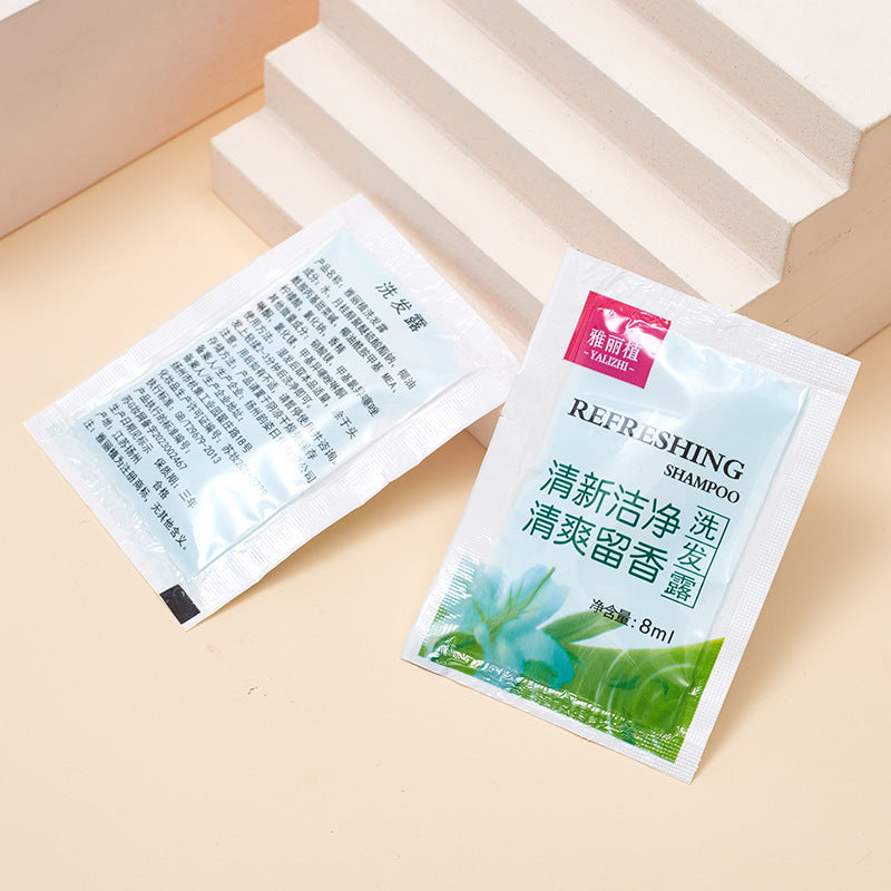 1000 pieces Free shipping by sea to Beirut White Tea Shampoo Body Wash Hotel Disposable Shampoo Body Wash Bag