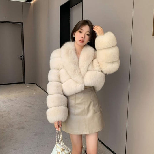 A faux fur coat