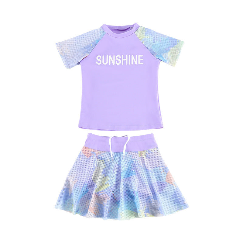 A medium and large children and girls swimsuit Japanese split swimsuit cartoon princess skirt hot spring swimsuit - Mixbatch
