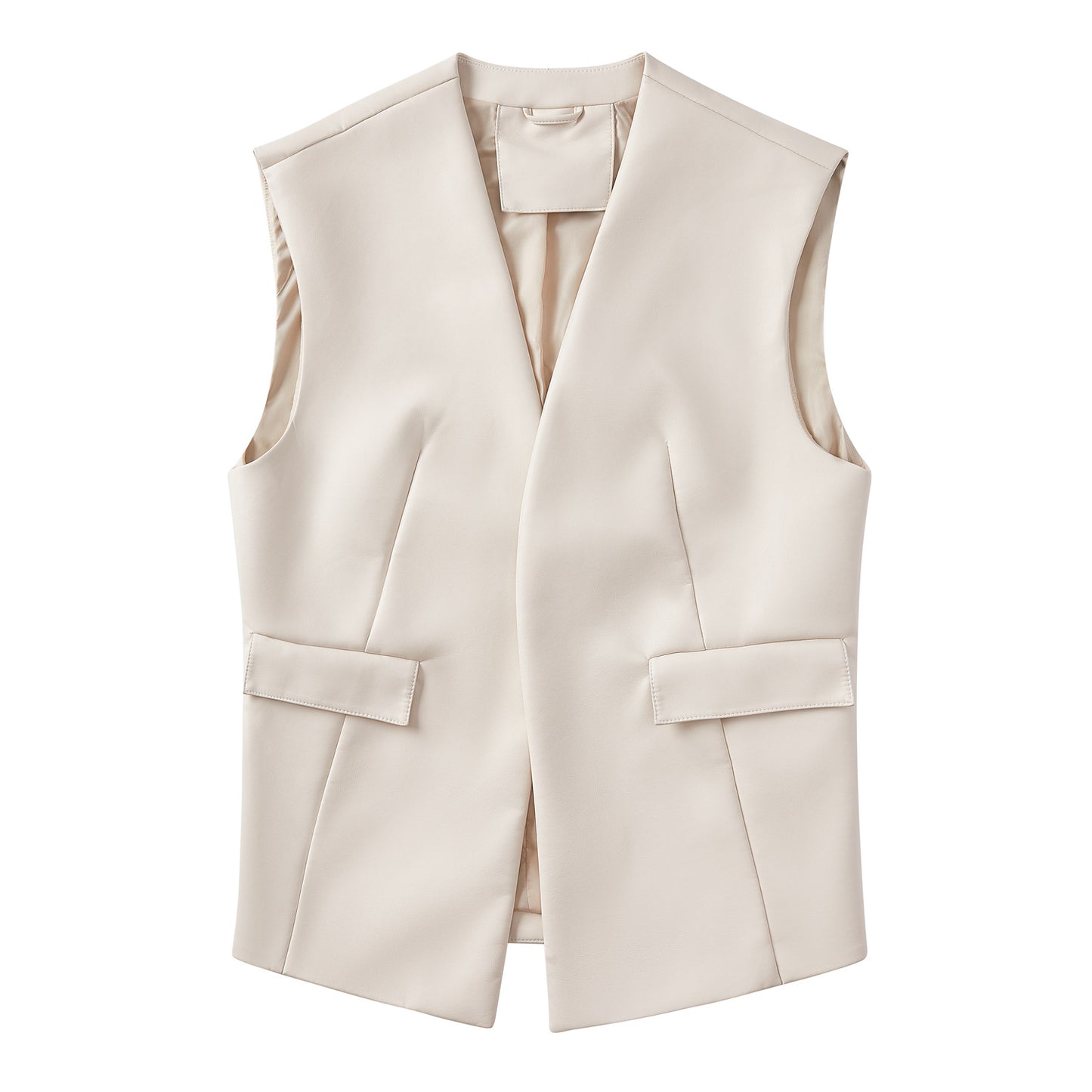 A women's PU leather vest jacket