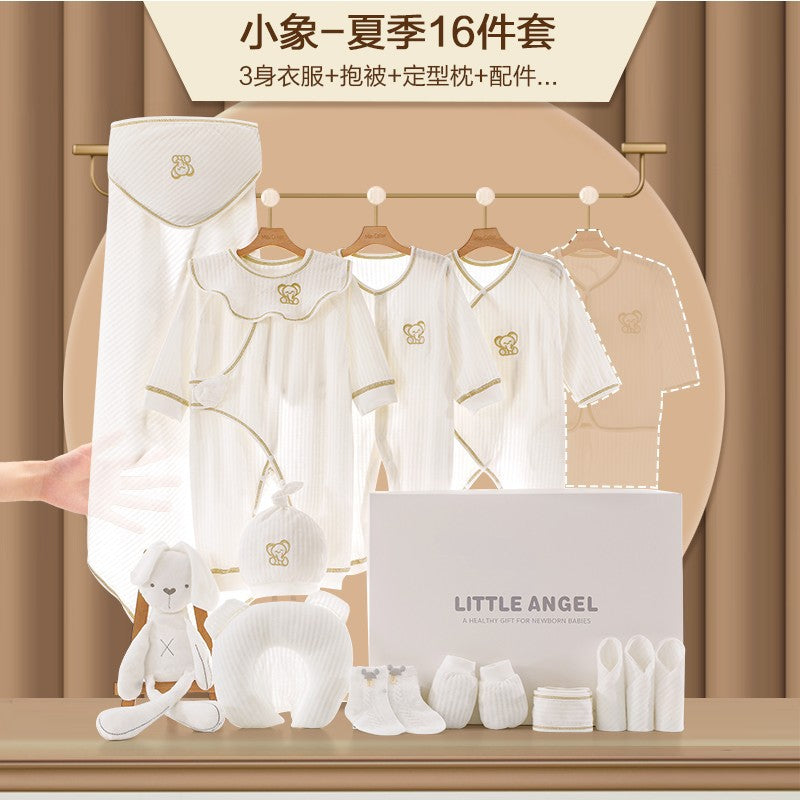 A15 Baby gift box, newborn clothes set, full moon summer pure cotton clothing, spring and autumn birth baby products wholesale - Mixbatch