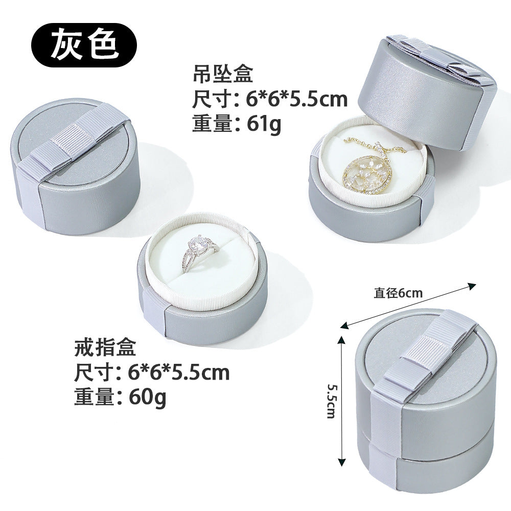 A Round Ribbon Bow Jewelry Box