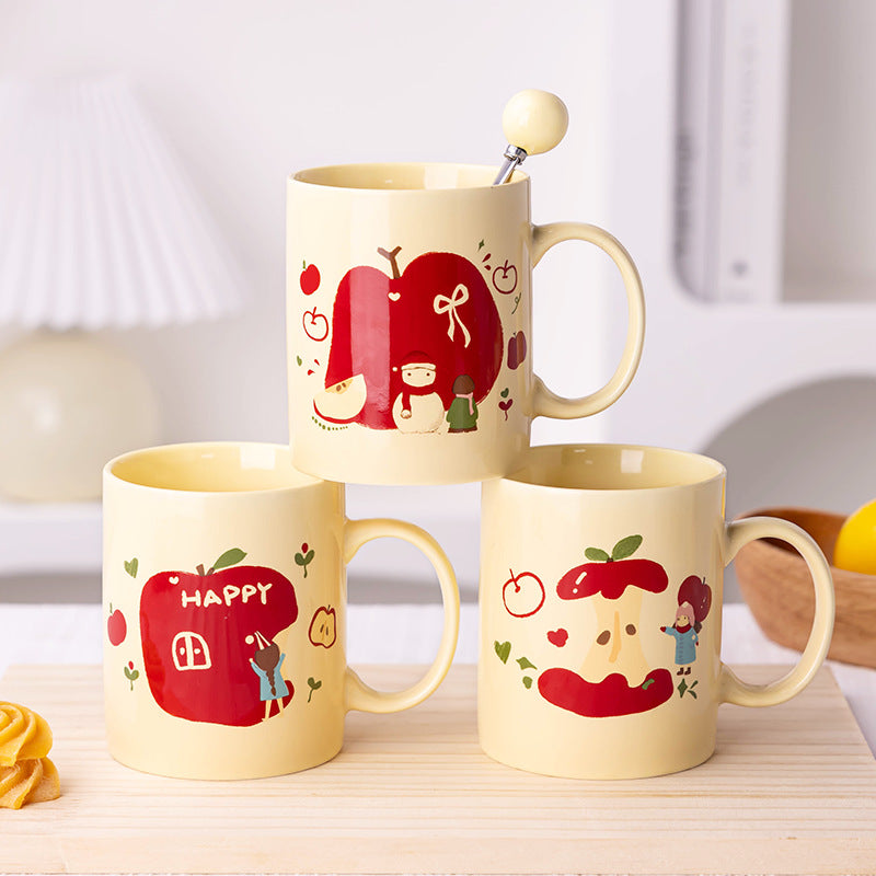 A Christmas Mug Ceramic Cup with Lid Spoon