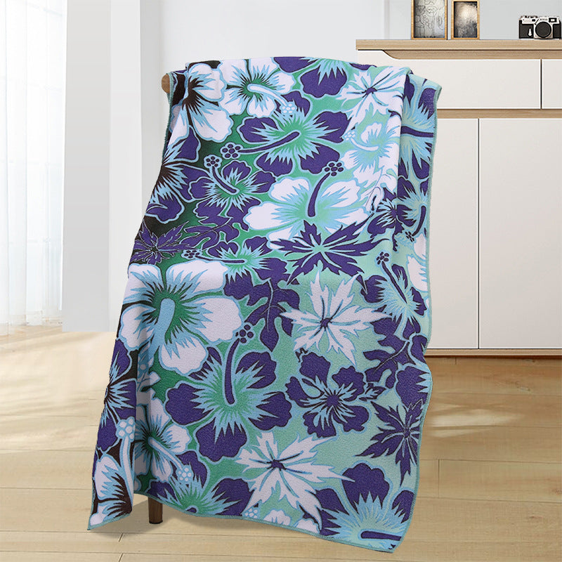 A microfiber double-sided velvet beach towel