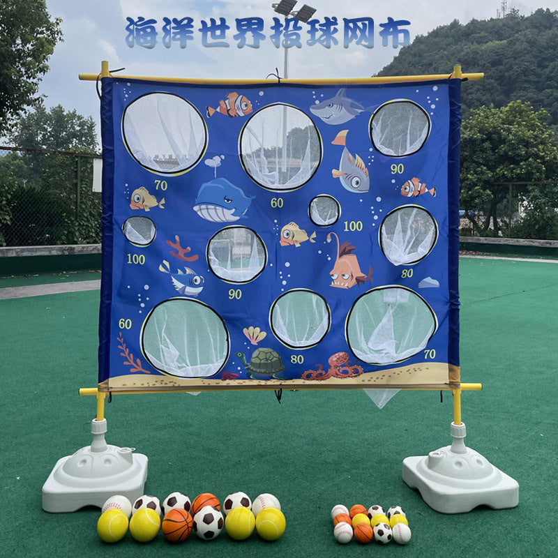 A Student pitching training equipment