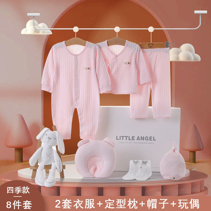 A2 Spring and Autumn Hot Sale New Baby Gift Box Breathable Soft Thin Newborn Baby Clothes onesie Romper Set - Mixbatch