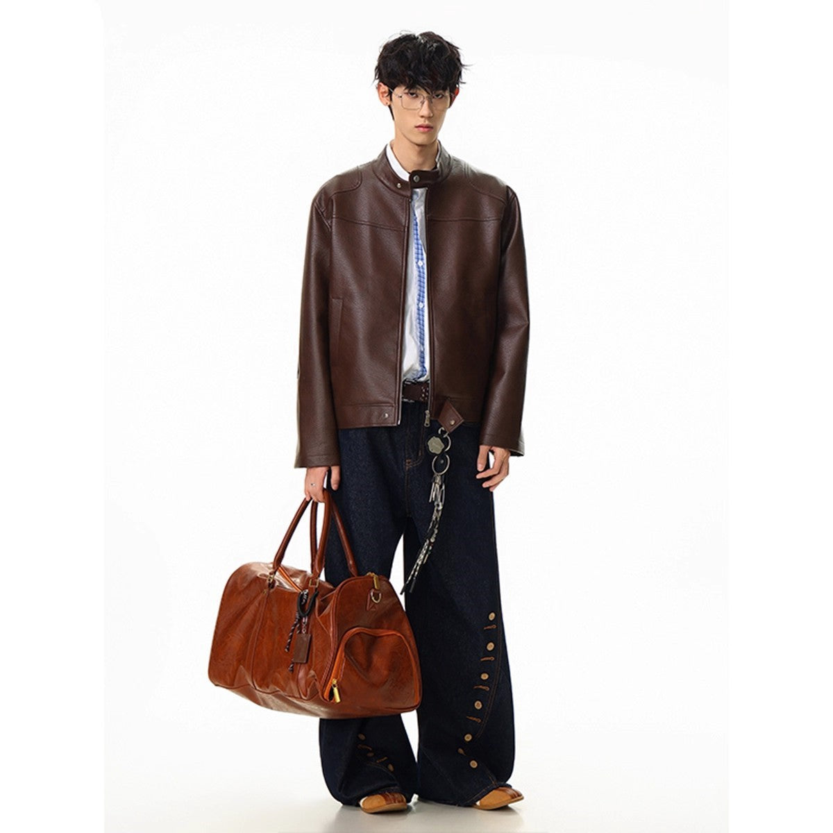 A men's leather jacket